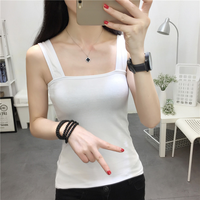 Hong Kong-phong cách retro chic trắng nhỏ halter vest phụ nữ đoạn ngắn mặc mùa hè hoang dã tops bên trong phía dưới đồ nữ đẹp
