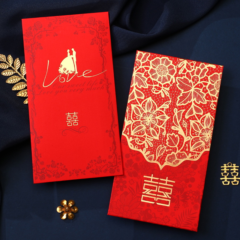 Red envelope European wedding high-end thickening creative wedding special red envelope bag 2022 new wedding lee is seal wholesale