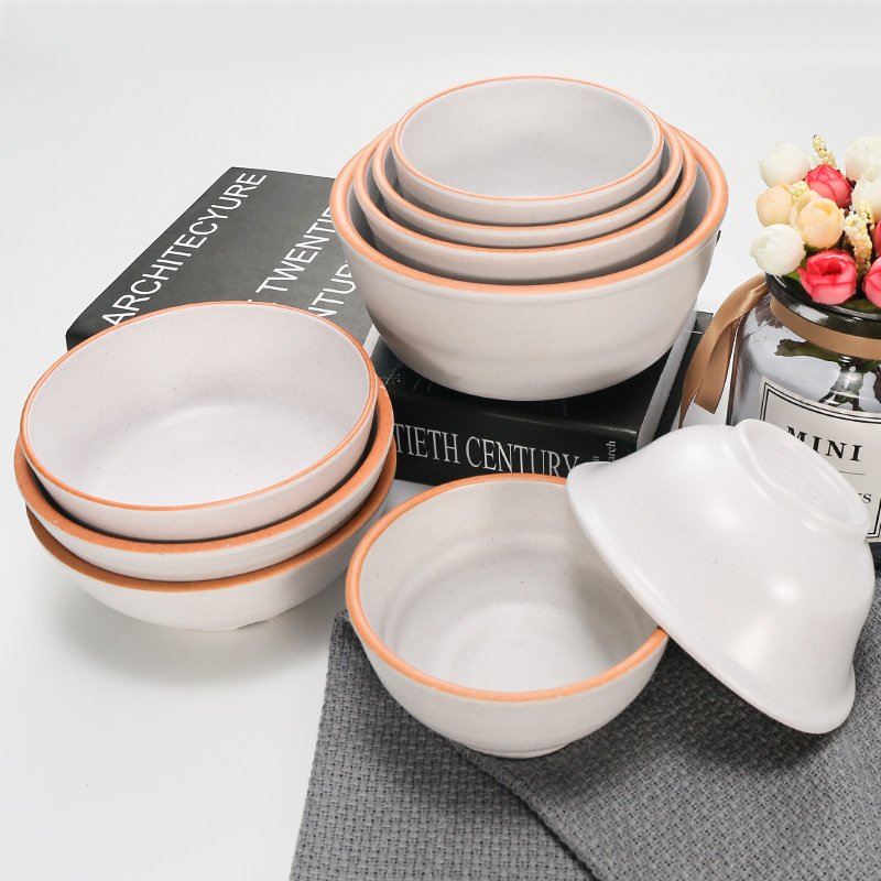 Meamine small bowl of porcelain hot pot shop tableware Concort bowl creative dining room plastic rice bowl shop small soup bowl commercial