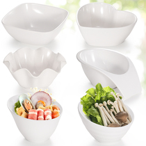 Dense Amines Strings of Plates Rectangular Commercial Plastic Imitation Porcelain Fire Boiler Shop Cutlery White Creative Seasoning Bowls Vegetable Casks