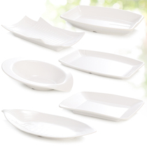 Kaibo Yamin plate rectangular shaped plate creative hat plate leaf plate boat plate imitation porcelain tableware commercial