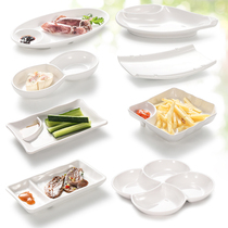 Melamine small saucer creative shaped plate with vinegar plate White imitation porcelain tableware division plate bar snack fries plate
