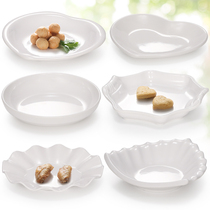 Kebai Jammemine Fried Vegetable Pan Imitation Porcelain Hotel Restaurant Cutlery Creative Round Triangle Loving Shaped Plate Commercial