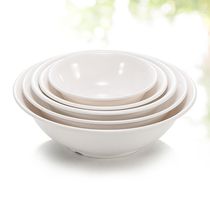 Kaibo Yamin white plastic shallow mouth reverse Bucket Bowl imitation porcelain fast food restaurant breakfast porridge soup bowl noodle bowl commercial