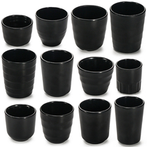 Melamine cup Black matte Japanese tableware Hotel restaurant Hotel imitation porcelain plastic water cup Tea cup Wine cup Mouth cup