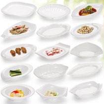 Dense Amines White Plates Plastic Imitation Porcelain Cold Vegetable Dishes Hotel Restaurant Creative Personality Irregular Profiled Cutlery Commercial