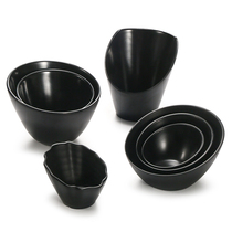 Kaibo Ya melamine diagonal bowl plastic commercial buffet hot pot restaurant lettuce Vegetable Bucket Bowl imitation porcelain tableware Black