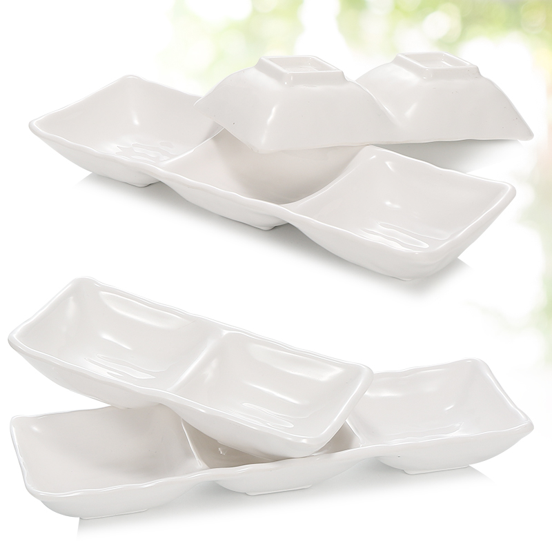 Melamine taste dish white dip dish two grid dish stained dish dish dish dish dish