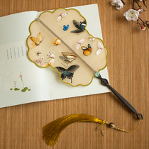 Ancient style Su embroidery fan handmade double-sided embroidery Palace fan Chinese style ancient costume Hanfu tassel fan embroidery craft gift