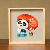 Su embroidery double-sided embroidery panda decoration handicraft finished products Chinese style characteristic desktop small desktop screen creative abroad gifts