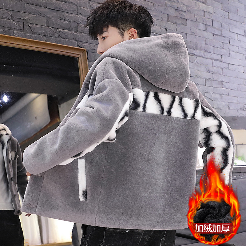 Gross, big coat men's Inn Wind Short trendy students Winter thickened Korean version of men's clothing Jacket Windcoat Jacket-Taobao