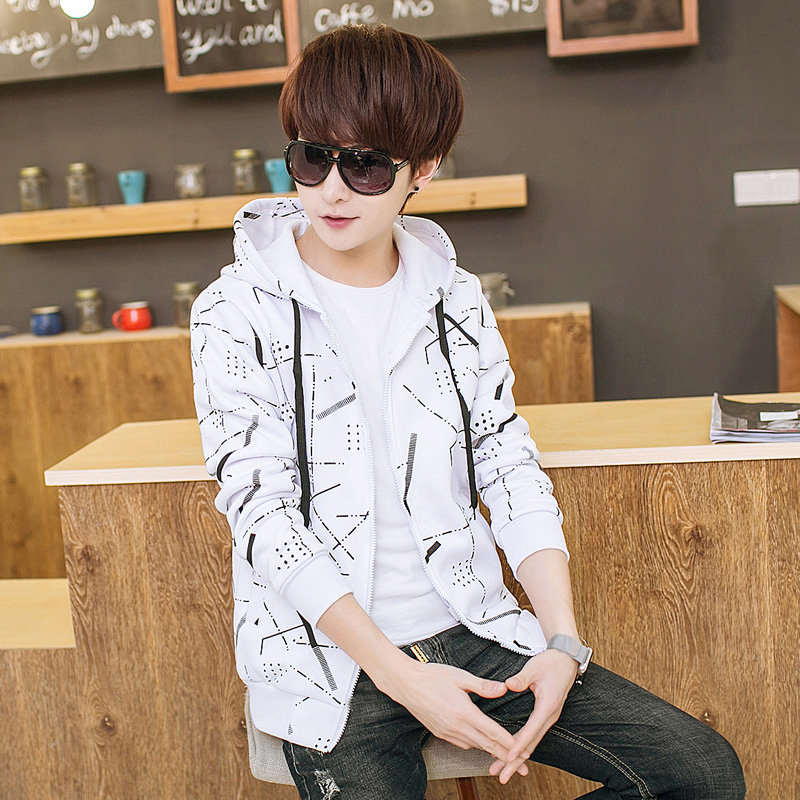 Youth sweater men's hooded Korean version autumn 2022 new junior high school students thin autumn coat trend