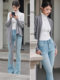 Light Blue Flared Jeans for Women 2025 New High-Waisted Four-Way Stretch Slimming Butt-Lifting Supermodel Pants Versatile and Fashionable