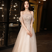 Banquet Evening Dress Woman 2022 new niche High-end Temperament Host Light Extravagant annual meeting with dress Champagne Sengas