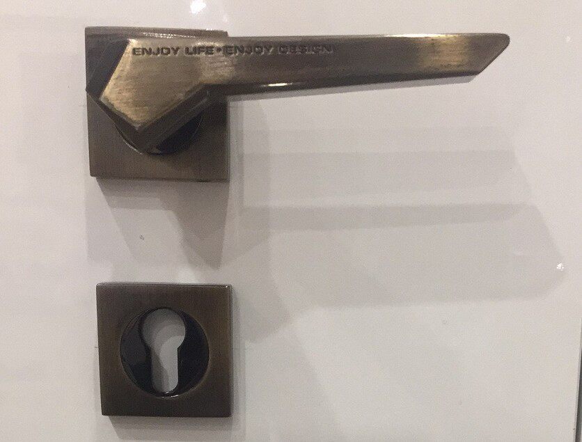 Elegant Antibacterial Room Door Lock Two-piece Lock AS2011-H43185 Coffee Color Light Lacquer Carbon Crystal Black