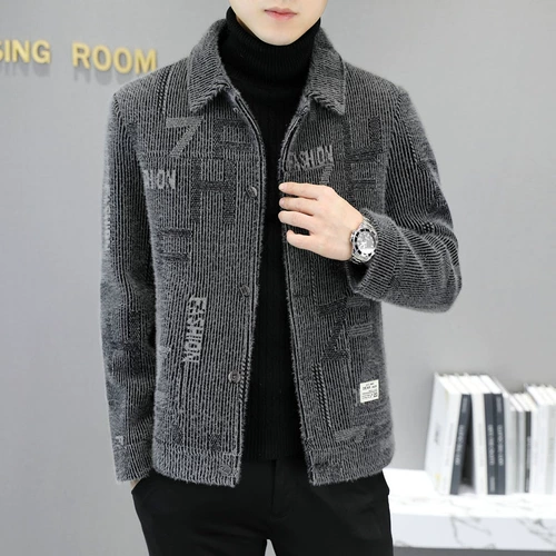 Демисезонная бархатная трендовая куртка для отдыха, шерстяное пальто, плащ, 2024 года, увеличенная толщина