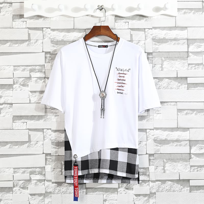 2022 new summer men's short-sleeved T-shirt trend loose hip-hop men's top clothes ins tide brand half-sleeved T-shirt