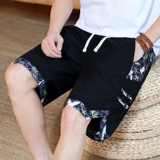 Шелковые летние тонкие шорты, спортивные быстросохнущие штаны, оверсайз, китайский стиль