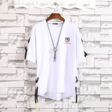 Tide, летняя летняя одежда, шелковая тонкая футболка с коротким рукавом, в корейском стиле, оверсайз, короткий рукав