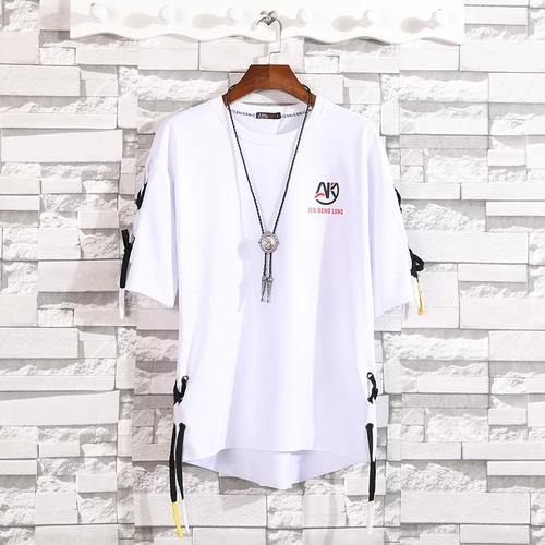 Tide, летняя летняя одежда, шелковая тонкая футболка с коротким рукавом, в корейском стиле, оверсайз, короткий рукав