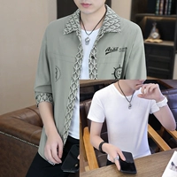 Зеленая футболка с коротким рукавом, лонгслив