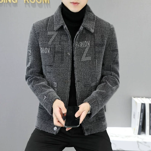 Демисезонная бархатная трендовая куртка для отдыха, шерстяное пальто, плащ, 2024 года, увеличенная толщина