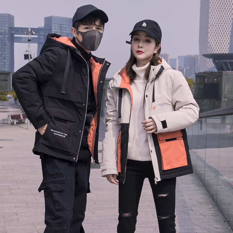 Couple winter cotton coat men's Korean version of the trend coat 2020 new autumn and winter down cotton clothes casual quilted jacket