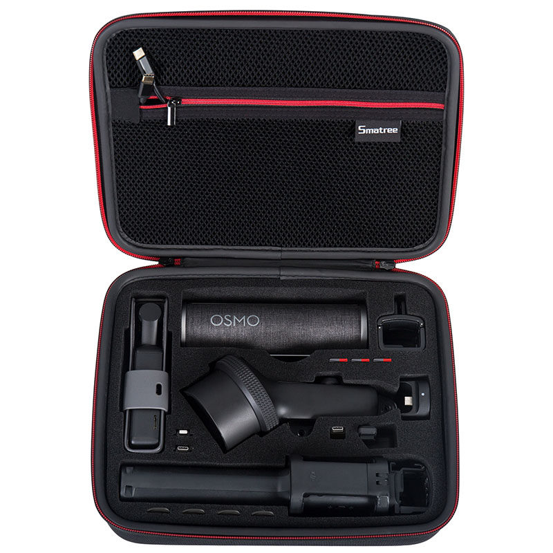 Smatree applies large territory pocket OsmoPocket2 1 camera hard shell containing bag accessories extend rod holding