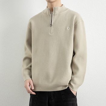 Qiaodi monla autumn and winter half turtleneck zipper men's sweater thickened warm sweater stand collar bottoming trendy sweater Qiaodi monla autumn and winter half turtleneck zipper men's sweater thickened warm sweater stand collar bottoming trendy sweater