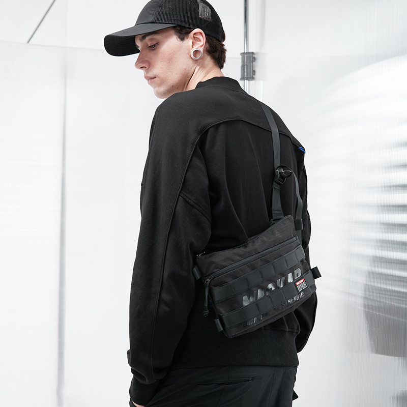 Fashion brand tooling crossbody bag men's bag Street personality function small hanging bag ins Hip-hop leisure sports shoulder bag