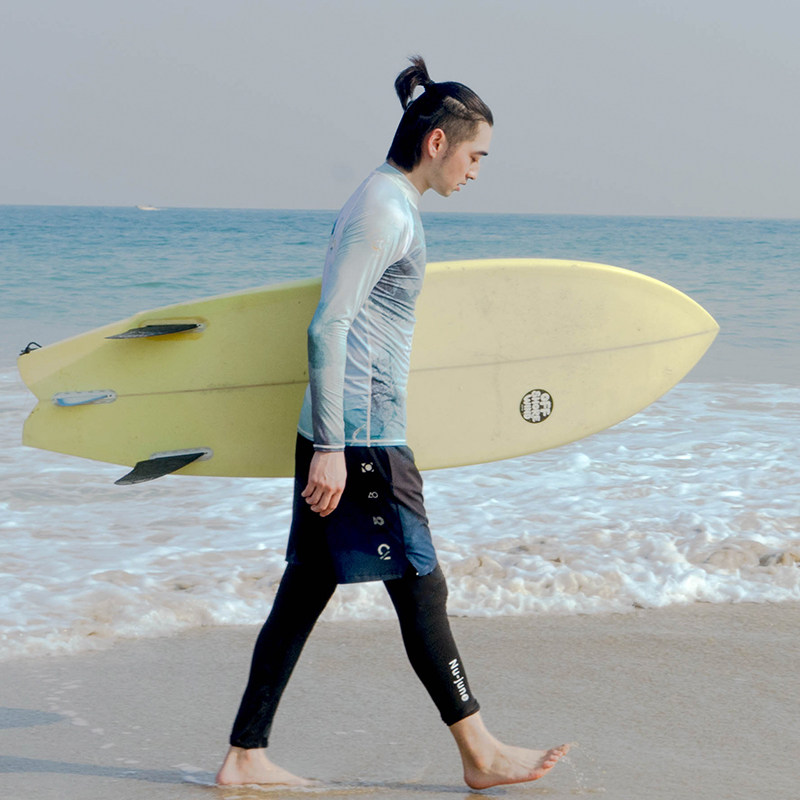 Nu-JuneX Whitetip Shark 2 0 Couple Swimsuit Men's and Women's Two-piece Surfing Suit Long Sleeve Wetsuit Jellyfish Suit Snorkeling