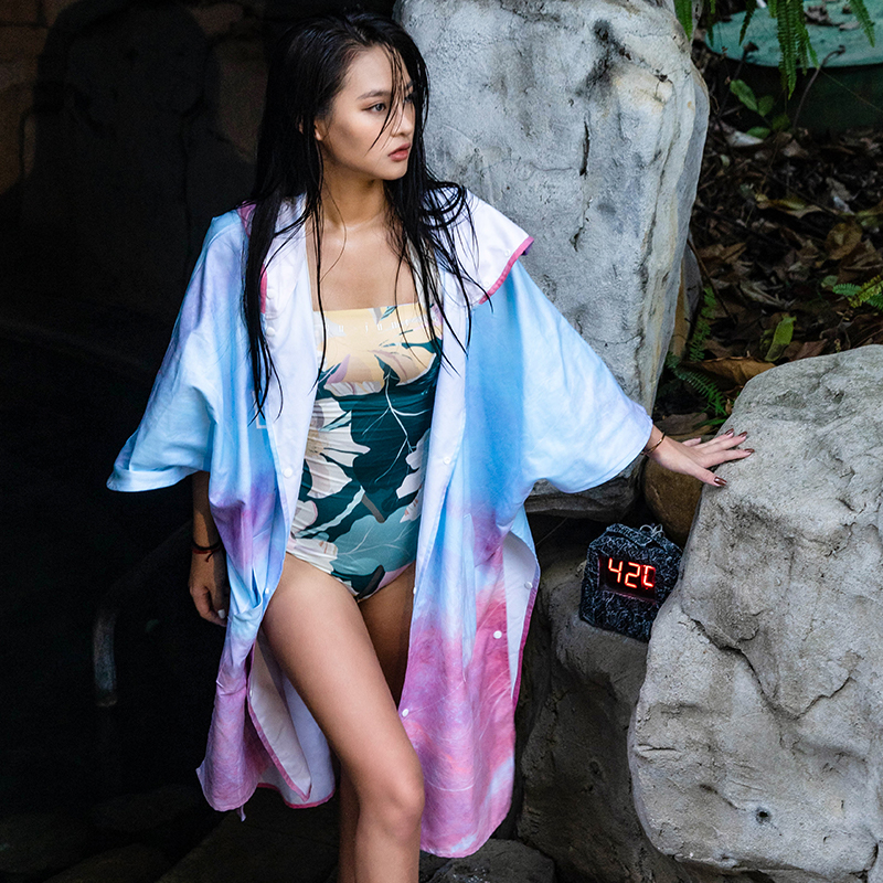 Nu-June warm towel cloak water suction speed dry beach diving spa swimming thick bathrobe with velvety winters