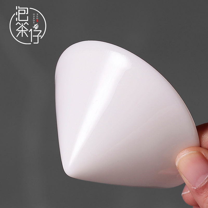 Dehua white porcelain ceramic cups tea tureen kung fu tea set, host a small single thin foetus hat to jade porcelain tea cups