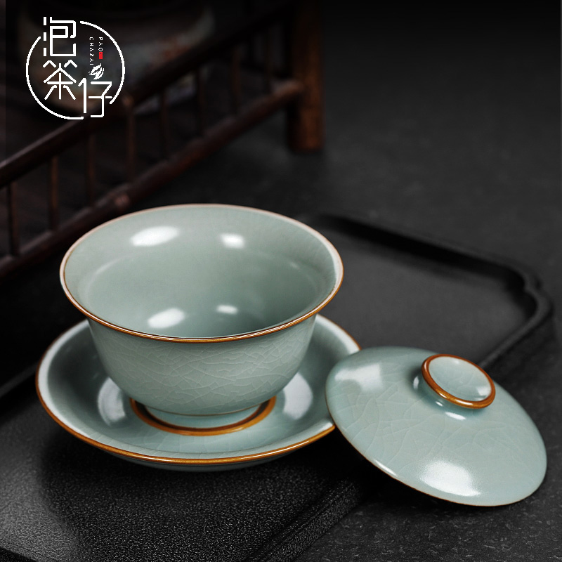 Ceramic tea bowl tureen large your up authentic kunfu tea cups tureen single your porcelain three cups of pure manual