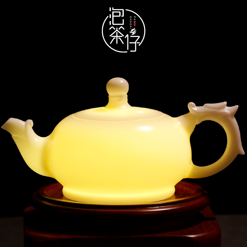 Name Dehua guo - jin zhang pot of suet jade white porcelain teapot a single large ceramic kunfu tea pot of pure checking