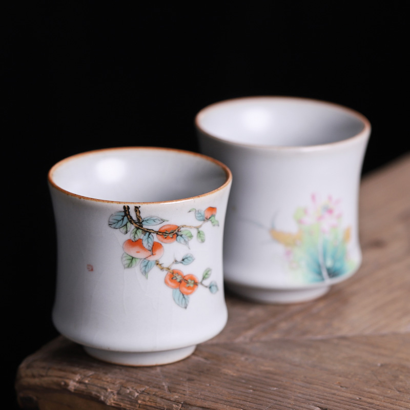 Large open your tea ice crack glazed porcelain teacup personal single CPU hand meditation can raise the master cup Large restoring ancient ways
