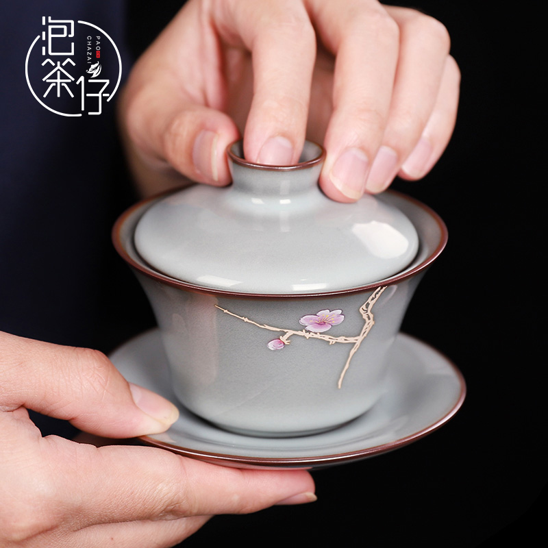 Hand draw archaize tureen kunfu tea cups Hand grasp pot of restoring ancient ways only three cup set a single small ceramic tea bowl