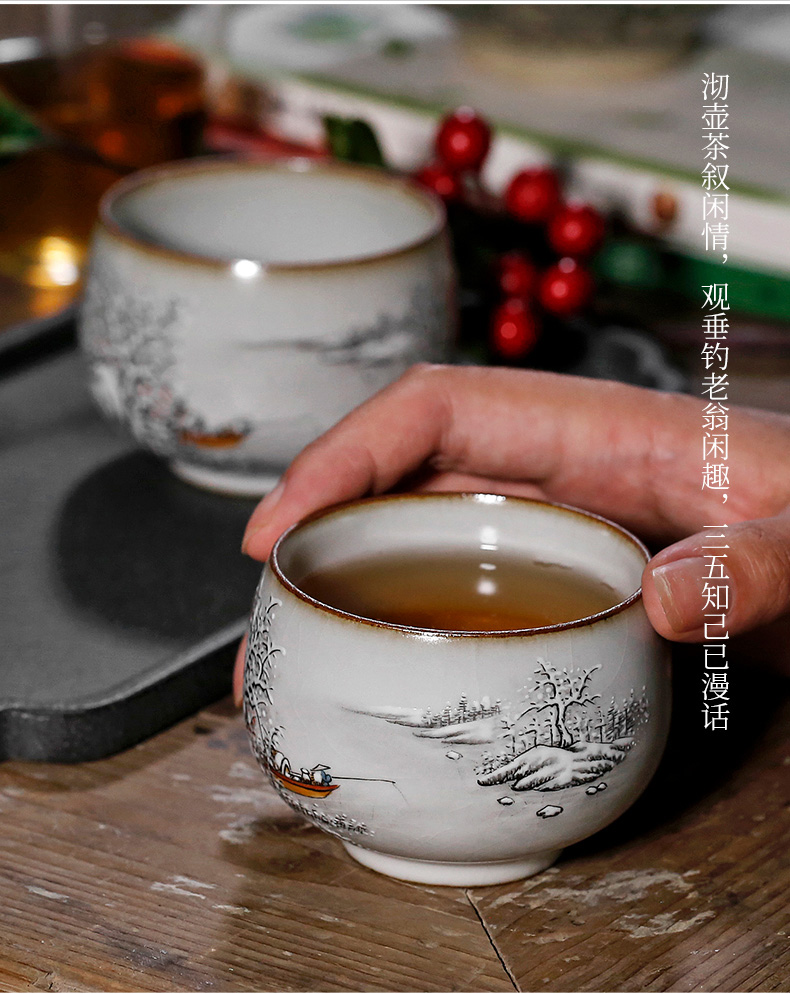 Jingdezhen your up pure hand - made ceramic masters cup on cups can keep sample tea cup your porcelain teacup individual cup