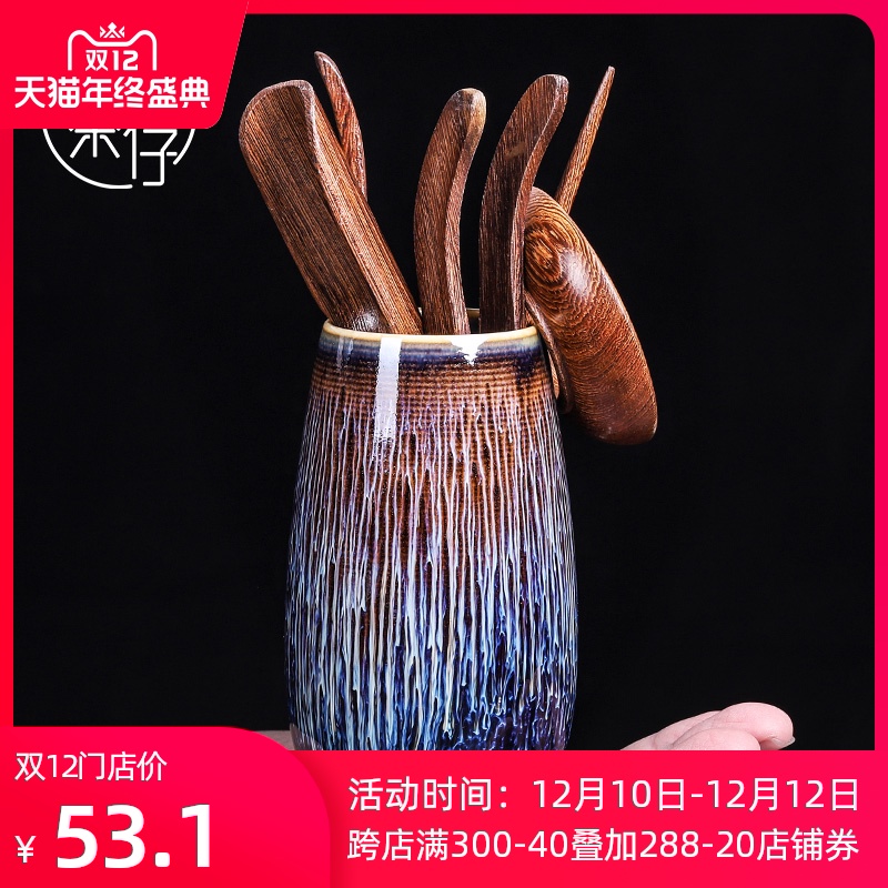 Household ceramics 6 gentleman suit kung fu tea set 6 gentleman accessories of the tea taking tea tool ChaZhen ChaGa