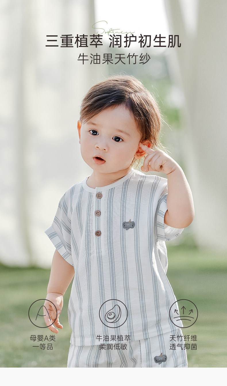 乖奇熊宝宝短袖T恤上衣夏季儿童休闲衣服纯棉薄款婴幼儿可爱外出 — 19
