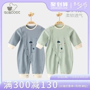 Quần áo sơ sinh cho bé sơ sinh Gurcooc Đồ lót cotton cho bé 0-6-12 tháng Bộ đồ ngủ cho bé mùa xuân và mùa thu - Áo liền quần