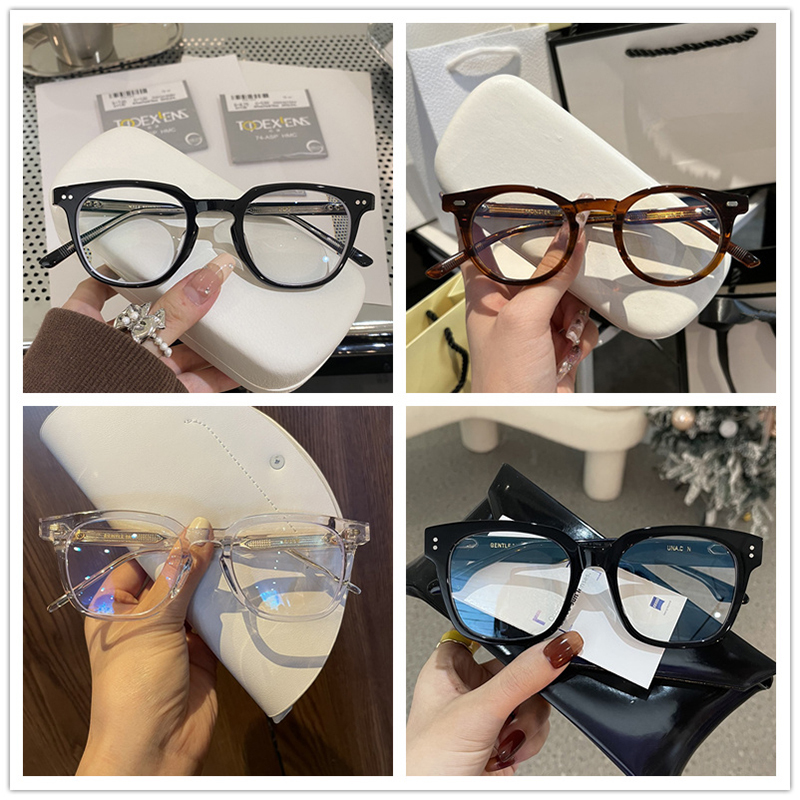 2025 New Gm Eyeglass Frames for Men and Women, Anti-Blue Light, Photochromic, Anti-Fog, Black Frame, Natural Look, Slimming Effect, Korean Style