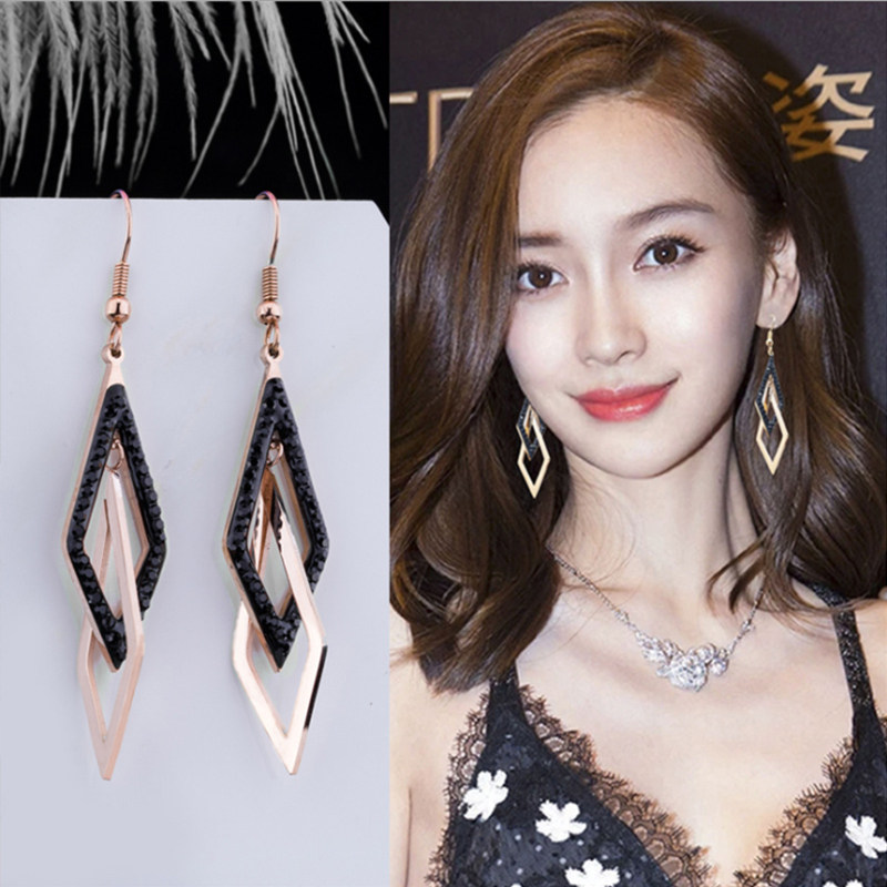 South Korea Nets Red Small Crowddesign Earrings Women Senior 2021 New Geometric Earrings Rhomboid HYPERBOLY EARRINGS NEW-Taobao