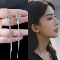 Senior light luxury Swan 2021 new earrings female Korean temperament tassel earrings tea series fashion long earrings