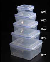 Transparent commercial storage box round food-grade fresh-keeping box sealed storage box seasoning box dry box set LOGO