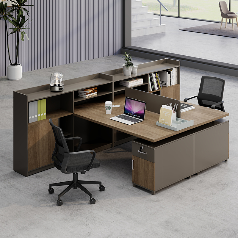 Simple and Modern Office Desk for Two People, Double-Sided Staff Desk and Chair Set, Financial Desk, Office Furniture