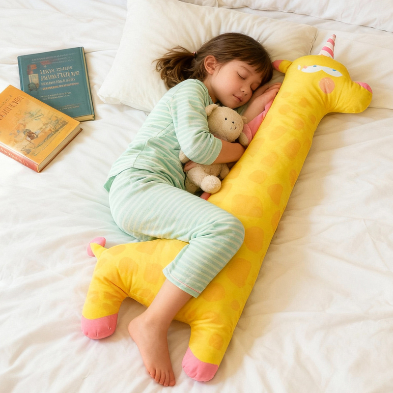 Dreamcatcher Island Giraffe Long Pillow for Children and Adults, Side Sleeping Pillow, Leg Pillow, Hugging Pillow, Removable and Washable