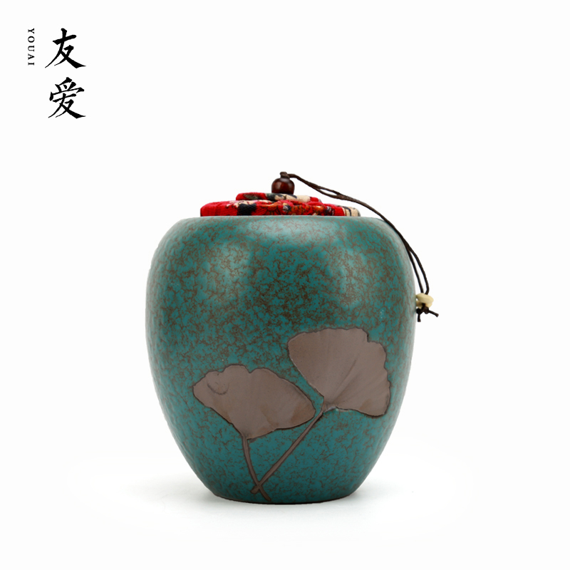 Love and coarse pottery ceramic POTS awake piggy bank seal black tea, green tea caddy fixings puer tea pot gift boxes