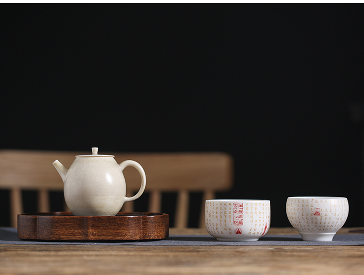 Love prajnaparamita heart sutra cup jackfruit high - white master cup suet jade sample tea cup size kung fu tea cup