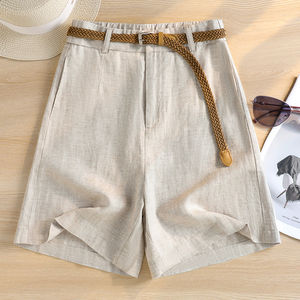 Lyocell Cotton and Linen Shorts for Women, Summer Thin Style 2026 New Loose Casual A-Line Wide-Leg Pants Versatile Knee-Length Shorts